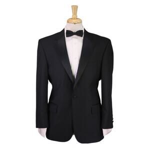 Jos A Bank Tuxedo Black 1-Btn Notch Lapel Tuxedo Dinner Wool Suit Signature 40S